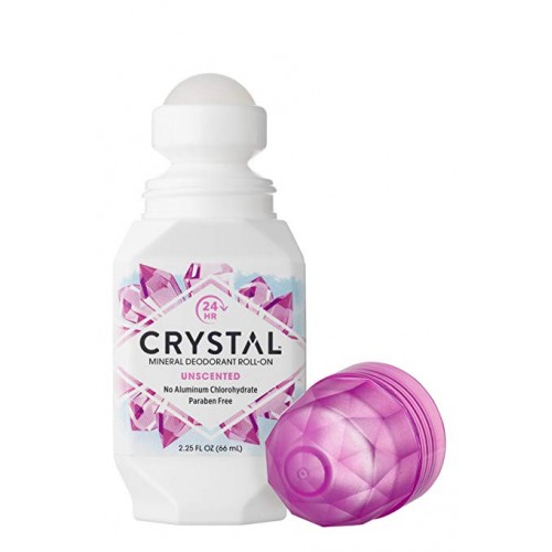 Crystal -  Desodorante mineral Roll-On, sem aroma, sem alumínio - 66mL
