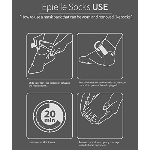 Epielle - Máscara para os pés, com óleo de semente de girassol + óleo de abacate + vitamina E