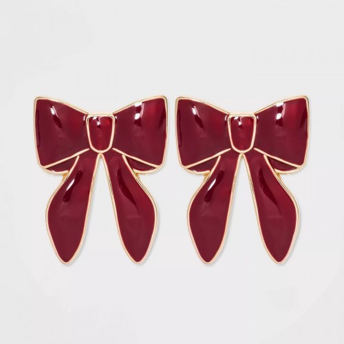 SUGARFIX by BaubleBar Pretty Bow Stud Earrings - Burgundy