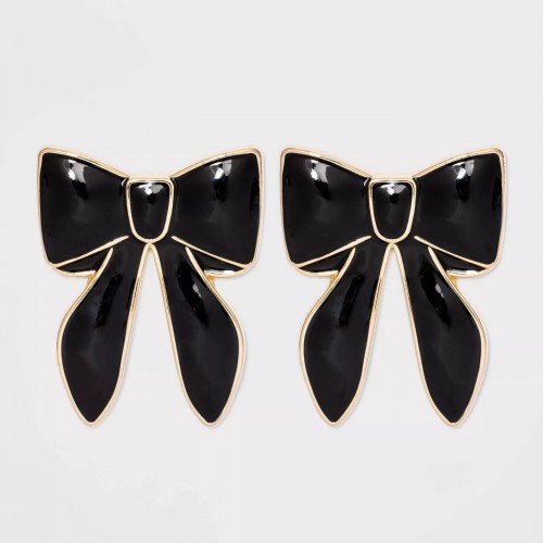 SUGARFIX by BaubleBar Pretty Bow Stud Earrings - Black